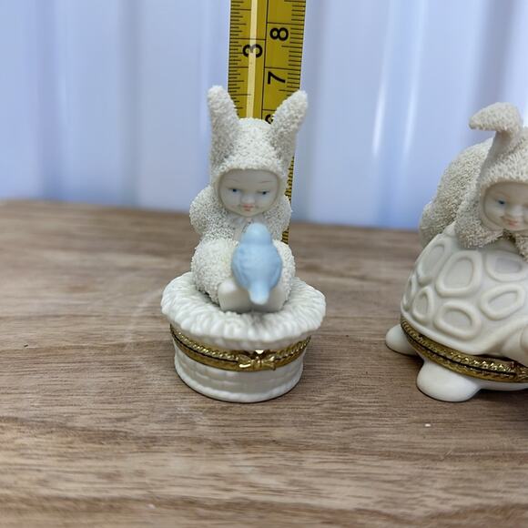Dept 56 Snowbunnies “Piggyback” and “Tweet Tweet Tweet” trinket box - Picture 11 of 12